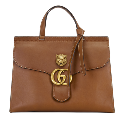 Medium GG Marmont Animalier, &pound;750, Handbags, Brown, Leather, Front view